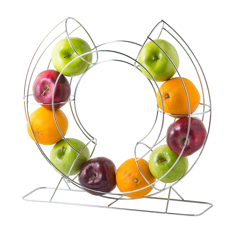 Circular Chrome/ Copper Fruit Dispenser Stand Fruit Display Rack