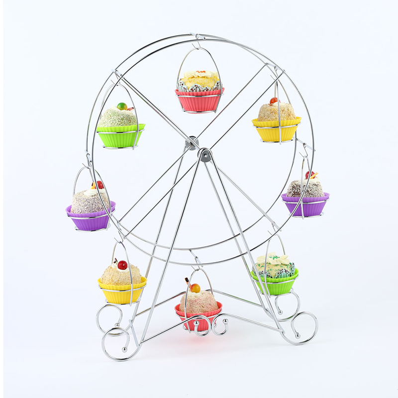 Chrome & Copper Ferris Wheel Cupcake Stand for Carnival and Circus Theme Party