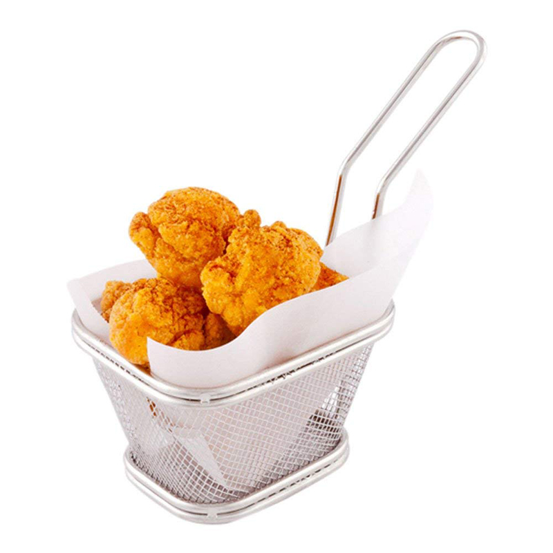 Stainless steel Table Presentation Mini Frying Baskets , Table Serving Baskets , Sharing Tray